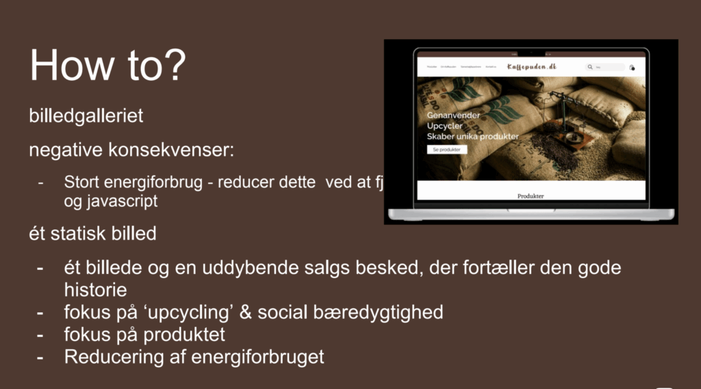 fra præsentationen til virksomheden